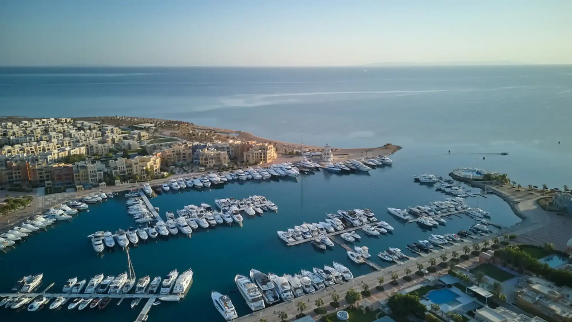 Abu Tig Marina and its fleet from the sky